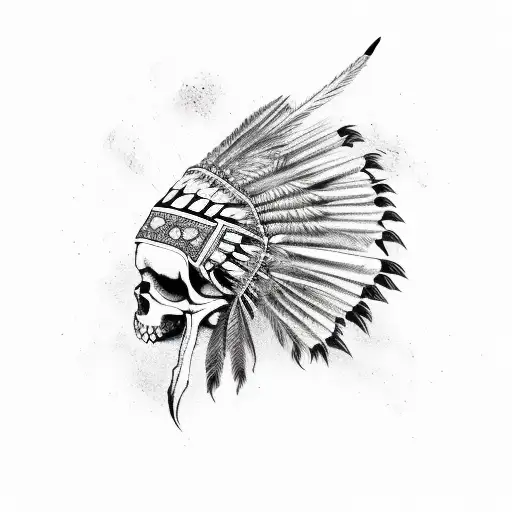 Indian Skeleton In Traditional Regalia