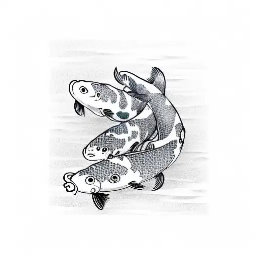 Picses Sign With Koi Fish Surounding