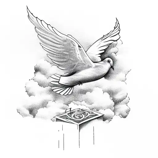 27 Club Building With Dove And Clouds