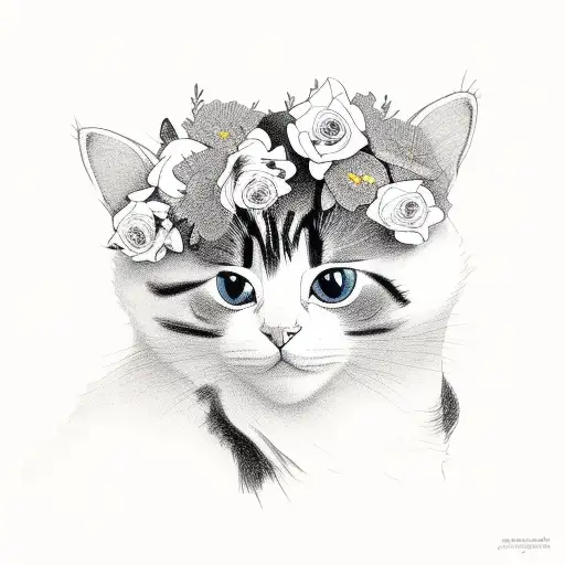 Flowers With Cat