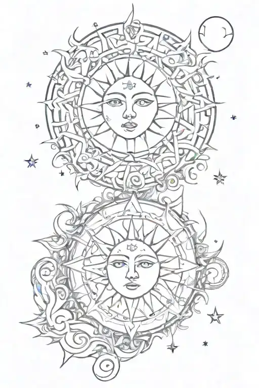Sun Moon And Star To Represent A Mom Son And Daughter