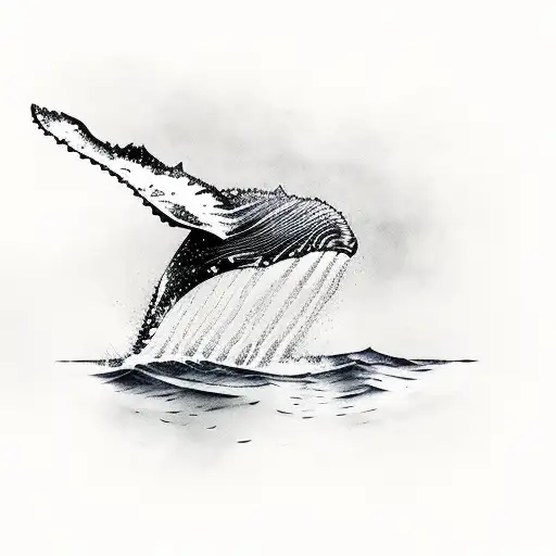 Whale Fin In Water