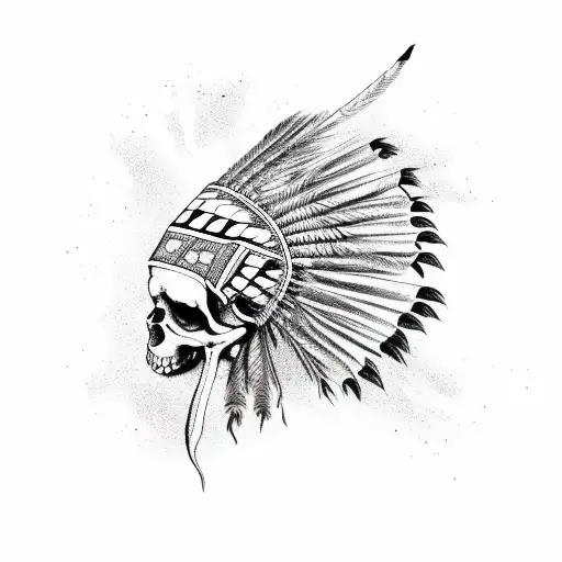 Indian Skeleton In Traditional Regalia