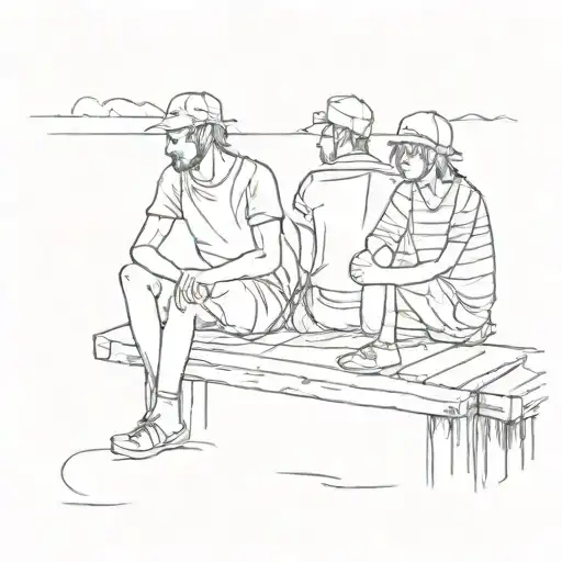 Two Friends Sitting On A Dock
