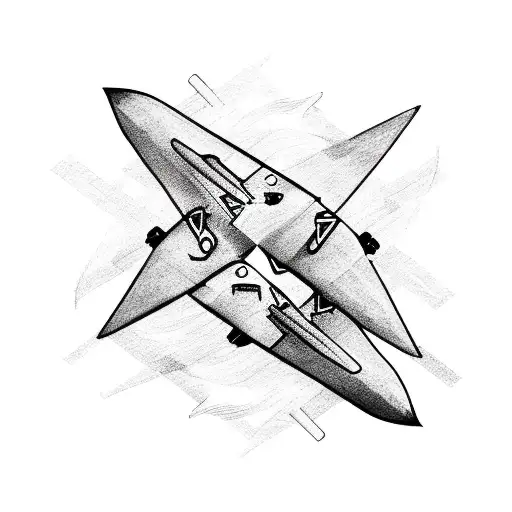 Two Intertwined Airplanes Forming The Gemini Symbol