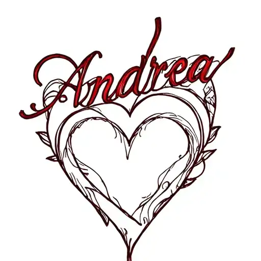 Name Andrea With Heart Love