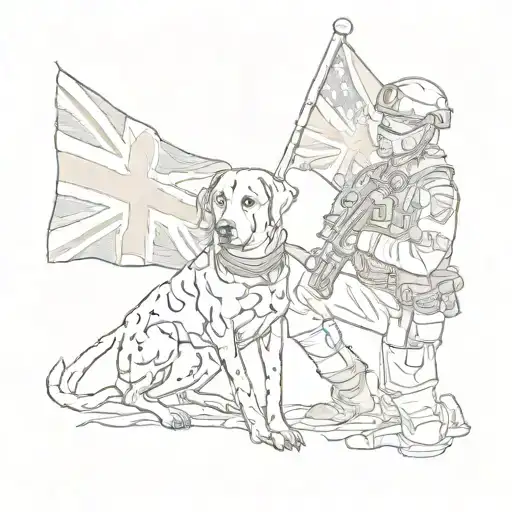 Soilder With Dog Sitting Australian Flag Morphing
