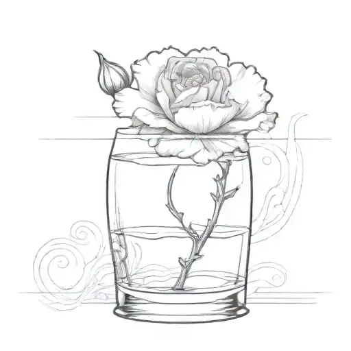Carnation In A Catavino Of Water