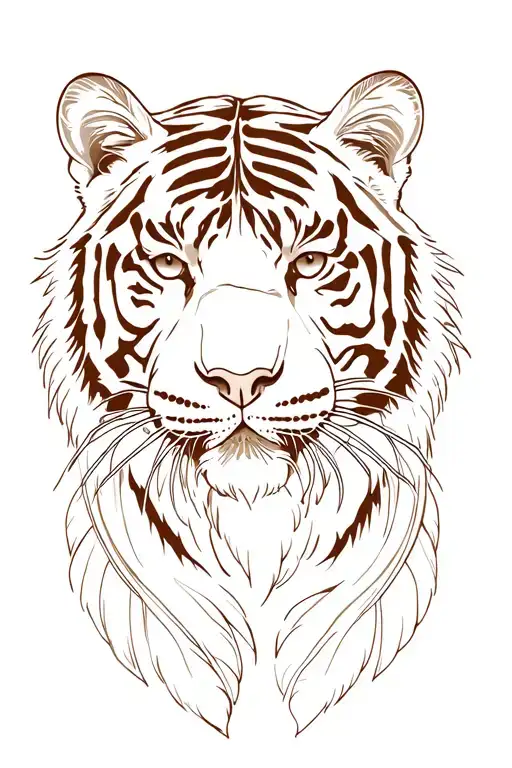 Tiger In Feather Silhouette