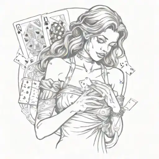 Woman Gambling Card