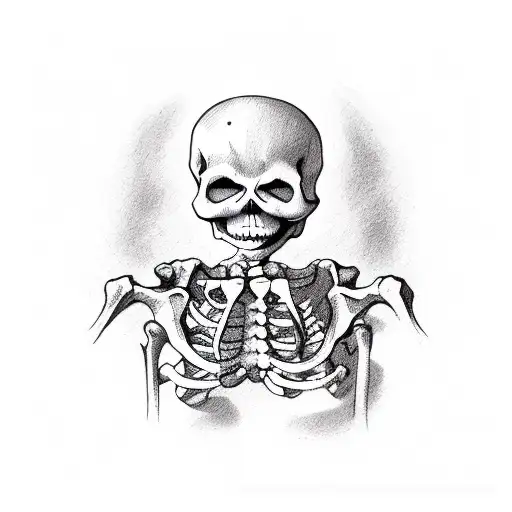 Skeleton Commiting Suicide With A Gun