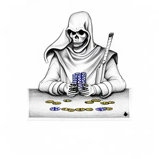 Grim Reaper Playing Poker