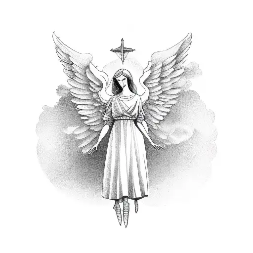 Angel Flying Over The World