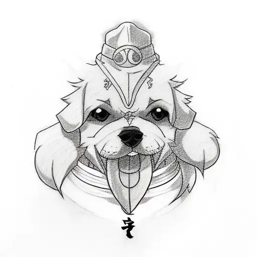 A Sketch-style Tattoo Of Your Dog Dressed As A Famous Anime Character