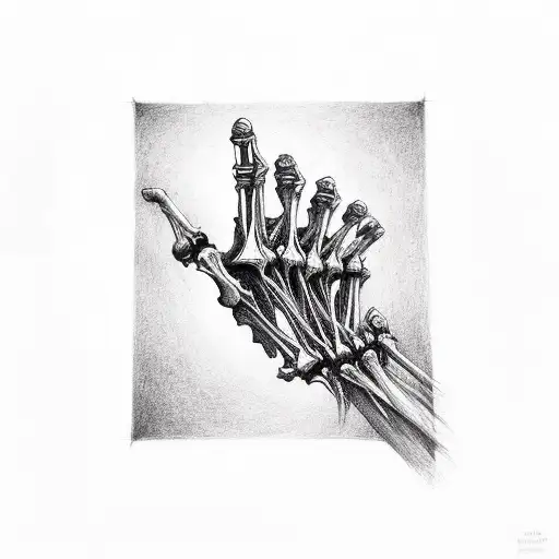 A Skeletal Hand Reaching Out Towards A Distant Galaxy