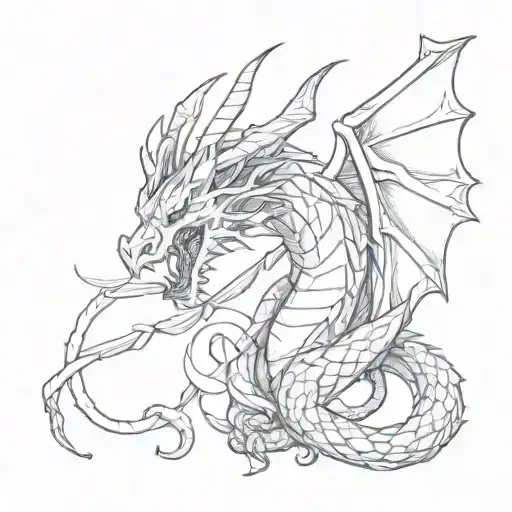 Dragon Holding A Cancer Ribbon In Its Claw