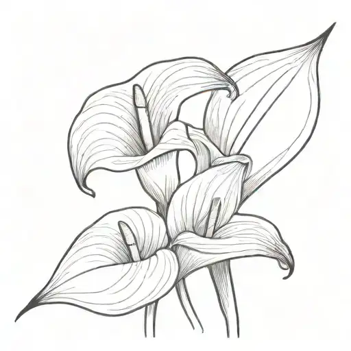 Calla Lilly Basic Simple Line Tattoo With No Shading