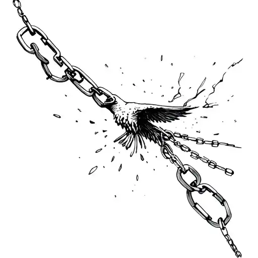 Chains Breaking To Freedom Represented