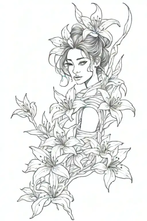 Girl Red Spider Lily