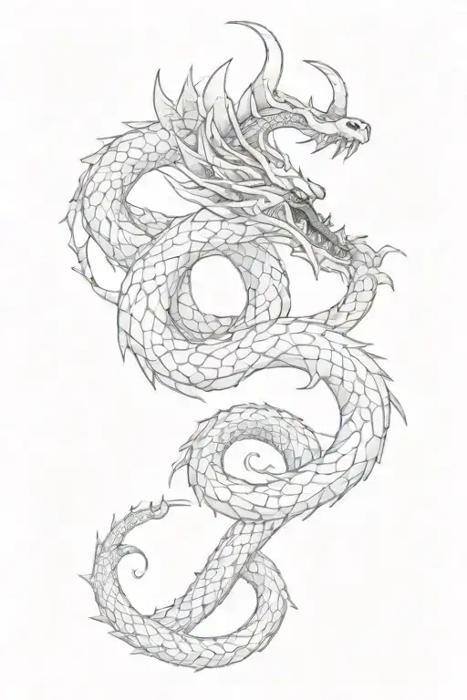 Gothic Dragon And Snake Coiling
