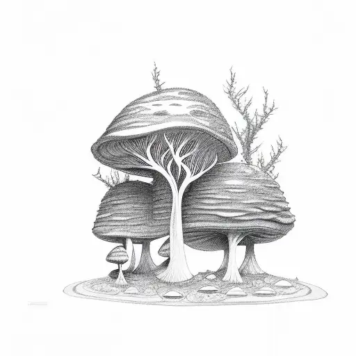 A Mystical Forest With Mushrooms