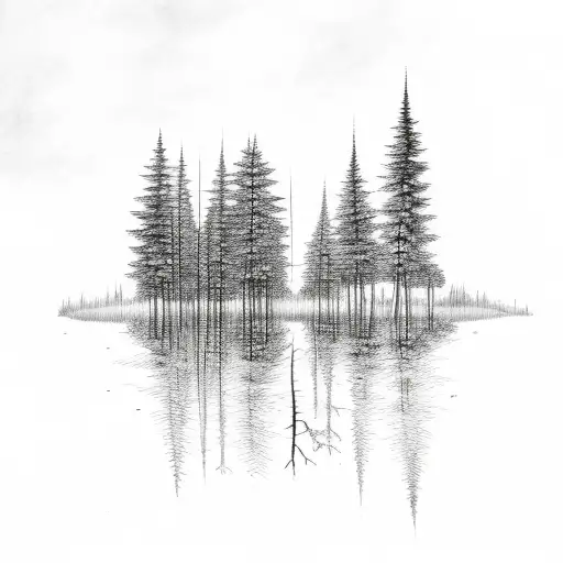 Lake Reflection Of A Forest