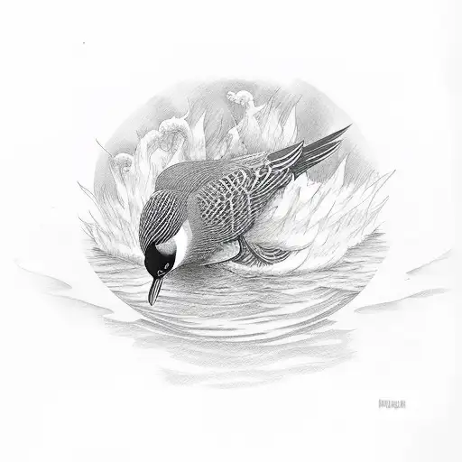 Phoenix Bird With A Loon Bird