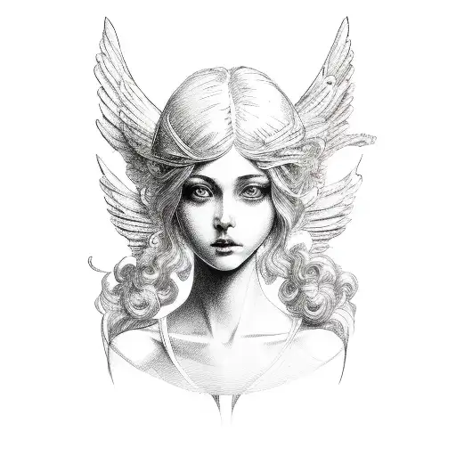 Woman As An Angel In Baroque Design