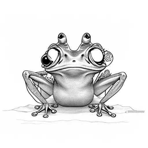 Cartoon Skinny Cowboy Frog