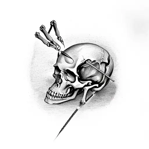 A Skeleton Giving Himself Lobotomy