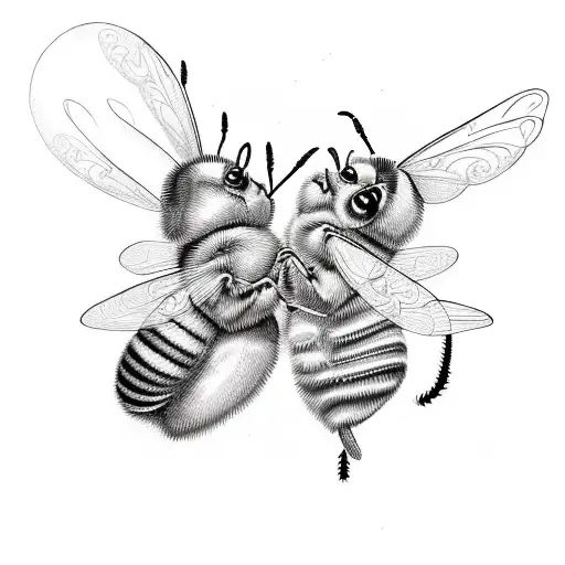 The Word 'Sapna' With Two Bees Flying Around That Create A Heart