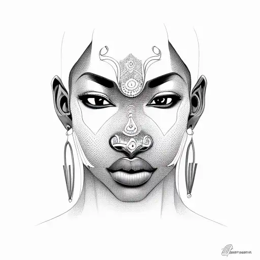 African Face With Septum