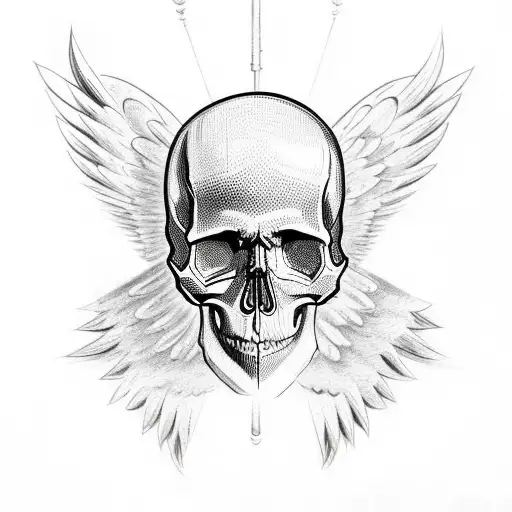 Skull With Angels
