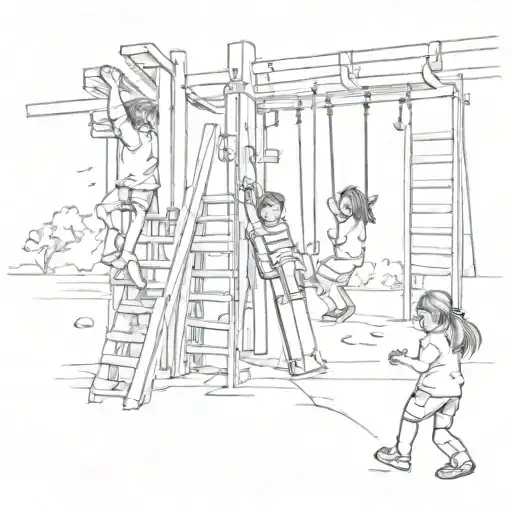 Children Playing On A Playground