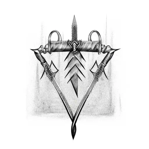 Dagger Sword Wrapped In Barbed Wire