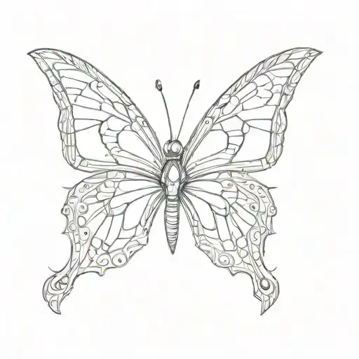 Rustic Butterfly Thin Line