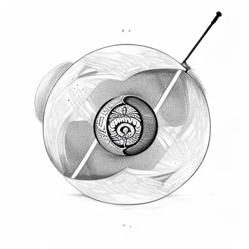 A Cricket Ball And A Rap Microphone Combined To Form A Yin-yang Symbol