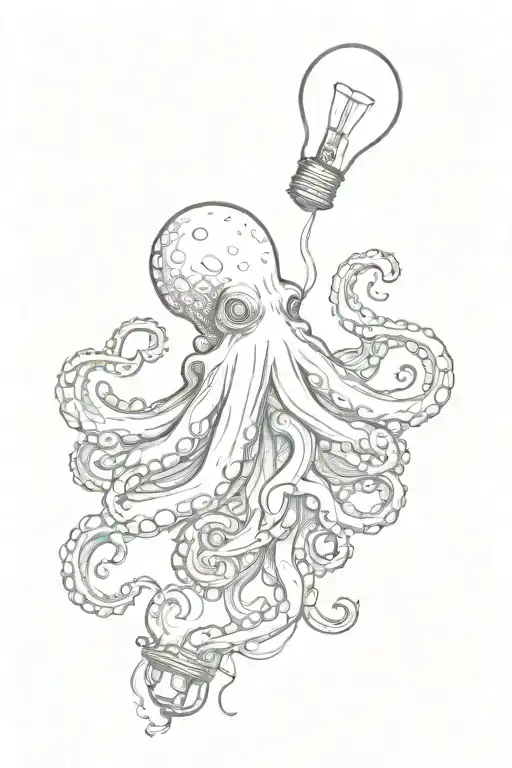 Octopus Breaking Out Of Light Bulb