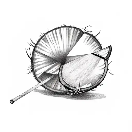 Coconut Cocktail Straw Umbrella