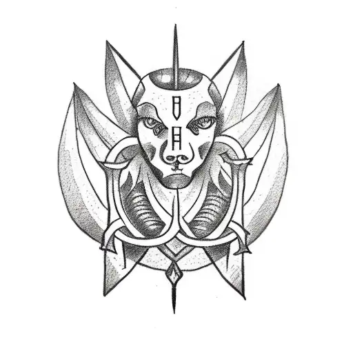 A Traditional Tattoo Of A Libra Symbol