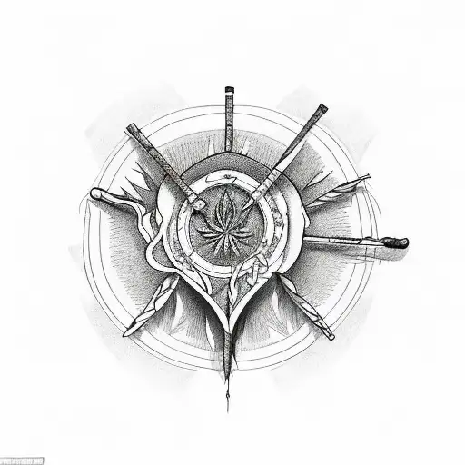 Incorporate The Love For Smoking Weed And The Outdoors Into A Unique Tattoo Design