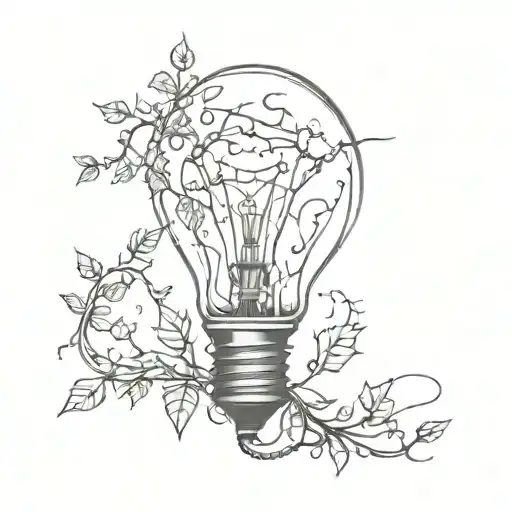 Broken Light Bulb With Vines Coming Out