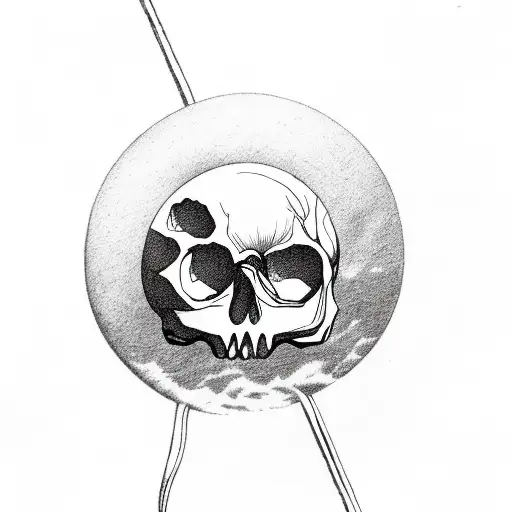 Palm Tree With Skull And Moon