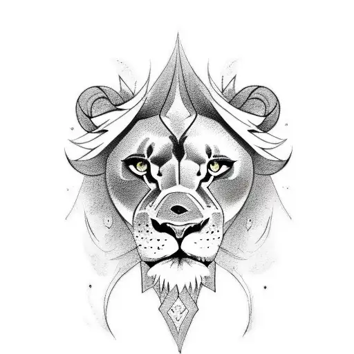 Design A Tattoo Showcasing A Powerful Lion Working Out