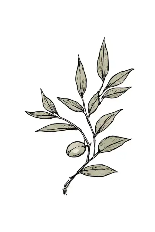 Small Dainty Olive Branch Wrapped Around Wrist