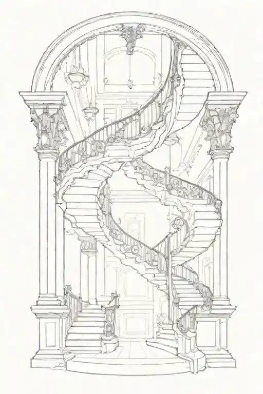 Sprial Staircase Deteriorating Gothic Architecture