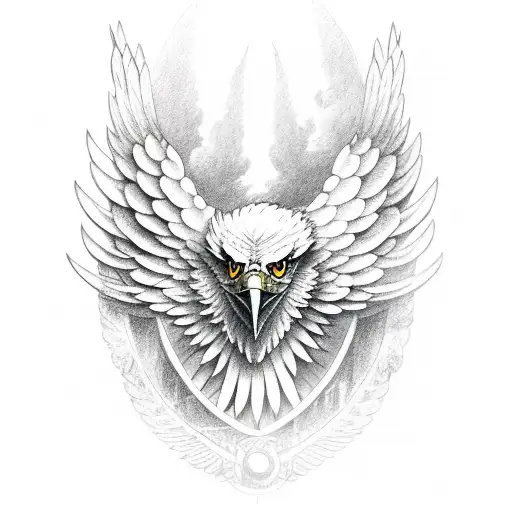 Eagle With Demon And Angel Wings