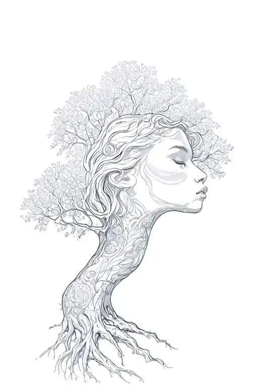 Woman Morphing Into Tree