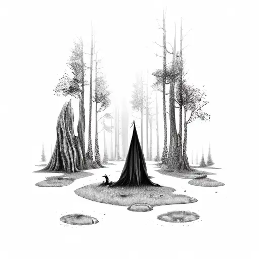 Spooky Forest With Sexy Witch