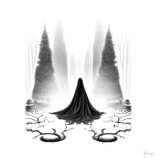 Spooky Forest With Sexy Witch